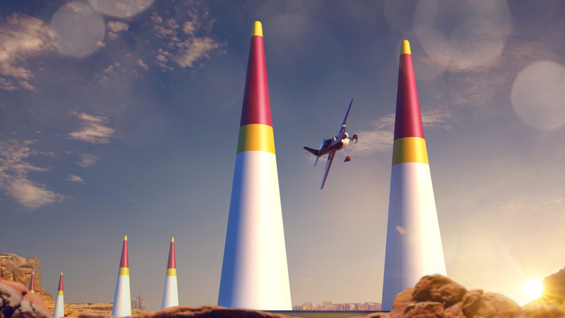 Sports,Plane,On,Air,Racing.,Render,3d.,Illustration.